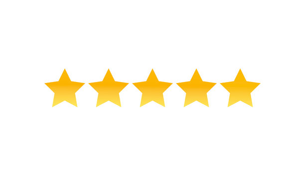 Five stars rating product customer flat icon for apps and websites
