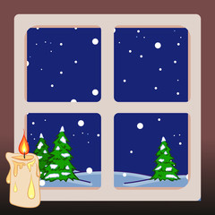 Winter Window Illustration