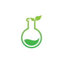 Lab and leaf green concept logo design