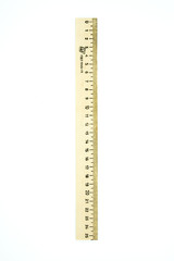 Retro wooden ruler isolated