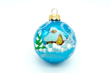 Christmas toys vintage blue ball isolated