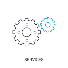 services cog vector thin line icon