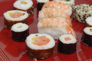 appetizing  portion sushi