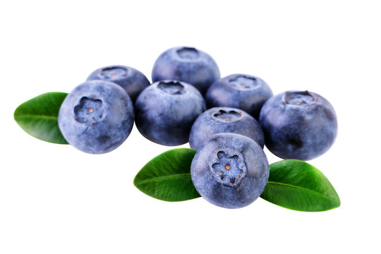 Blueberries pile of fresh blueberry isolated with clipping path