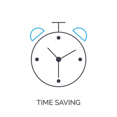 time saving vector thin line icon