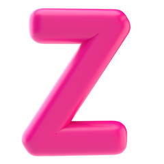 Glossy pink letter uppercase