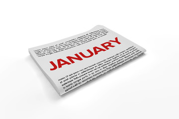 January on Newspaper background