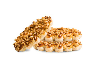 Round cookies with nuts