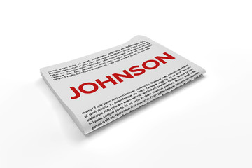 Johnson on Newspaper background