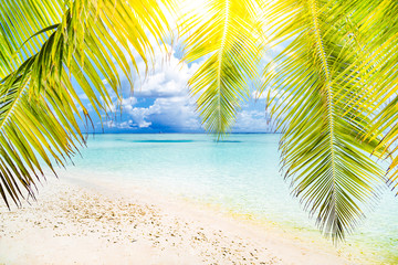 Beautiful beach landscape. Summer holiday and vacation concept. Inspirational tropical beach. Beach...