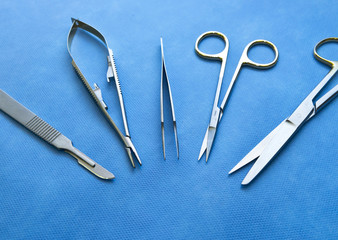 tungsten, tray, needles, fine, wrap, sharp, scalpels, surgeon, sterilized, disinfection, forceps,...