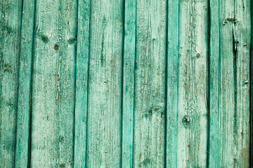 Fototapeta na wymiar old green wooden fence background