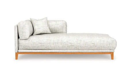 Современный белый диван-кровать. 3d иллюстрации