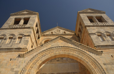 Franciscans monastery (Basilica of the Transfiguration) at the mount Tabor (Har Tavor). Northern Israel. 