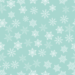 Winter snowflakes background, seamless pattern