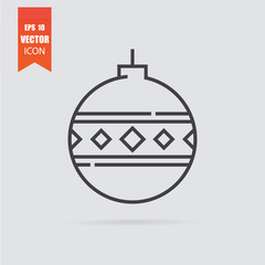 Christmas toy icon in flat style isolated on grey background.