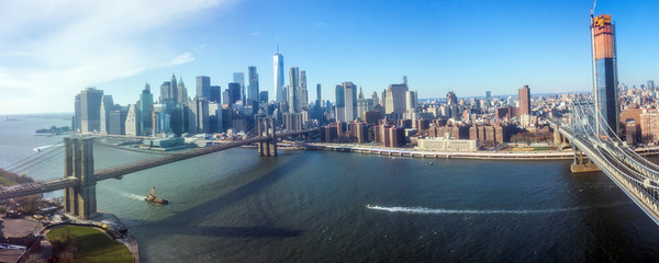 Fototapeta premium Drone View on Lower Manhattan, New York