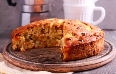 Pineapple and sultana cake, sliced