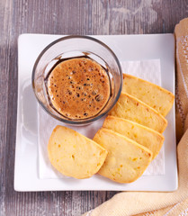 Biscuits and glass of coffee