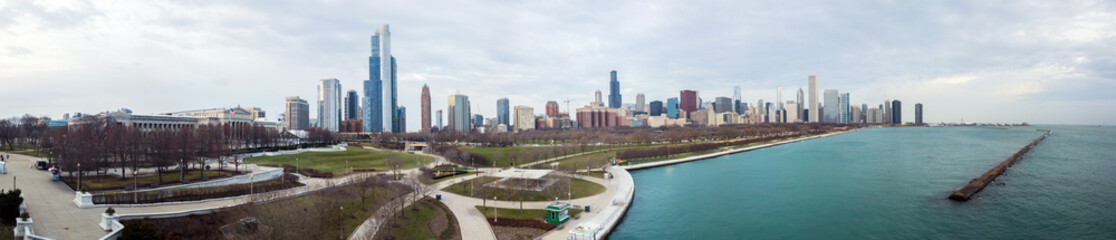 Fototapeta na wymiar Drone View on Chicago