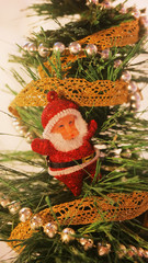 Santa Claus Christmas Tree Garland and Drum