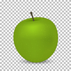 Realistic apple isolated on a transparent background. Vector illustration