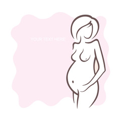 Sporty fit woman in the gym. Picture of a beautiful sexy girl with dumbbells in her hands. Vector illustration of a graphic outline silhouette