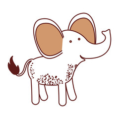 elephant cartoon in color sections silhouette vector illustration