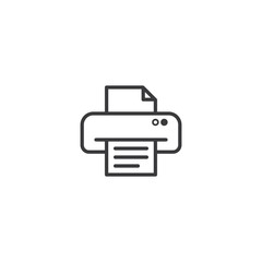printer symbol icon. pixel perfect outline line style template.
