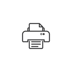 printer symbol icon. pixel perfect outline line style template.