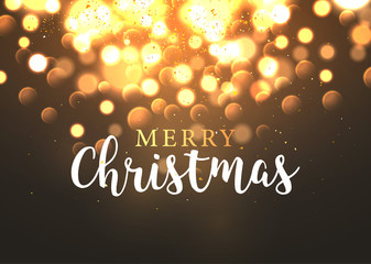 Bokeh christmas background decoration. Abstract glow defocused holiday bokeh illustration