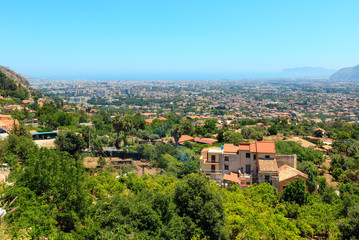 Fototapeta na wymiar Palermo view from the Monreale town
