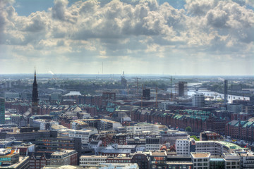 Blick auf die Dächer von Hamburg