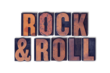 Rock and  Roll Concept Isolated Letterpress Word