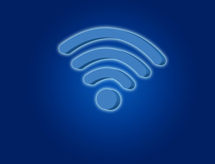 Wifi symbol displayed on a futuristic interface - Connection and internet concept