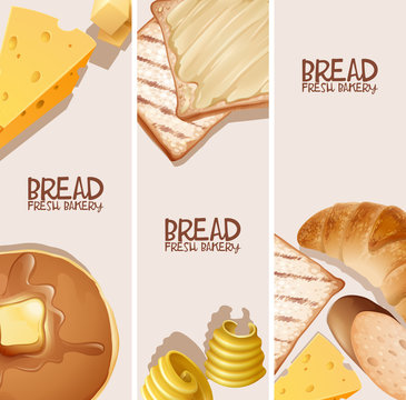 Bread fresh bakery background design
