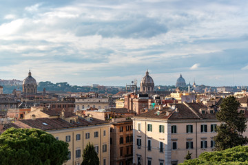 Aerial beautiful cityscape view of Rome. Italy.