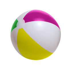 Beach ball on a white