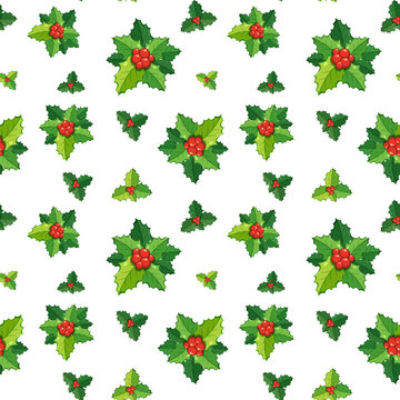 Seamless background template with mistletoes
