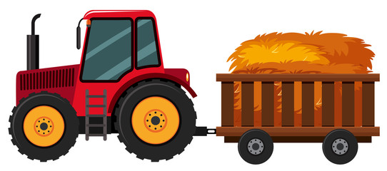 Tractor with hay in the cart © brgfx