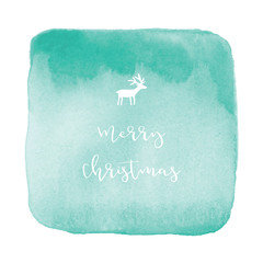 Merry Christmas lettering with reindeer