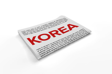 Korea on Newspaper background
