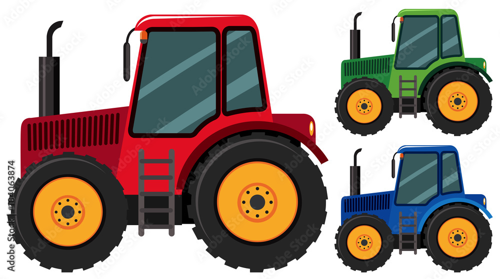 Canvas Prints tractors in three different colors