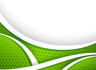 Background design with green curve lines