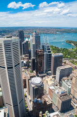 Naklejka na ściany i meble Aerial view of Sydney CBD and Sydney Harbour