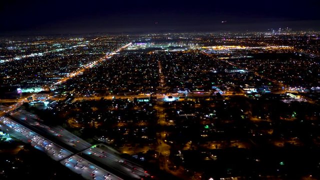 Aerial view of Los Angeles in 4K from a helicopter