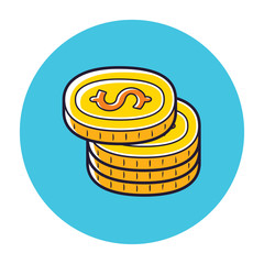 Coins stack. Cash money icon.