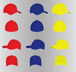 Baseball cap set. vector illustration
