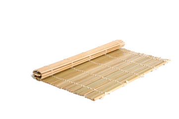 Bamboo mat isolated on the white