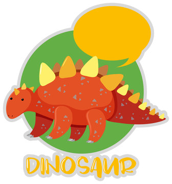 Sticker design with stegosaurus